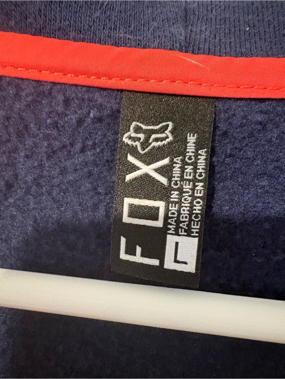 Fox Red and Navy Racing Hooded Zip Jacket - Picture 3 of 3
